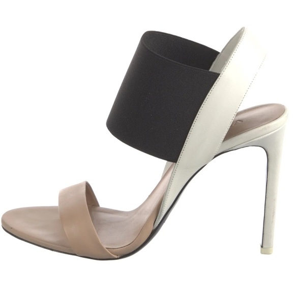 Vince black, white & tan Gaudin colour block heel sandals - size 10 NWOT - Picture 2 of 10